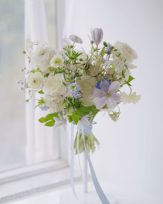 韓式紫白色花球