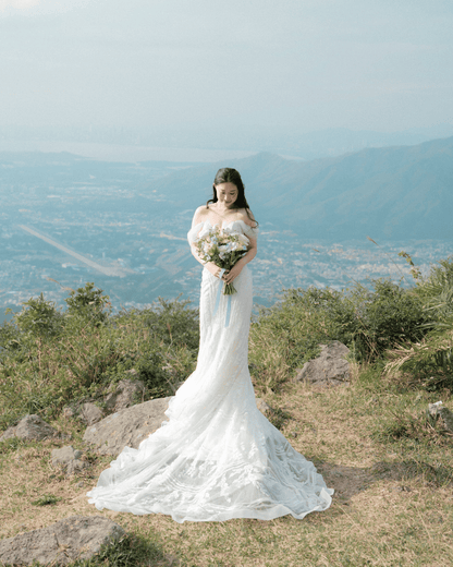 韓式紫白色花球